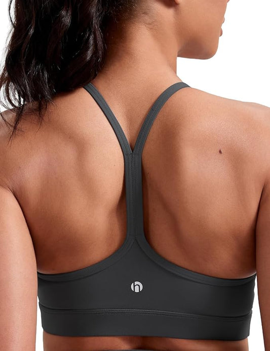 HeyNuts to Freest Womens Y Back Sports Bra, Spaghetti Strap Racerback Low Impact Workout Yoga Tops Padded A-C Cups *Updated