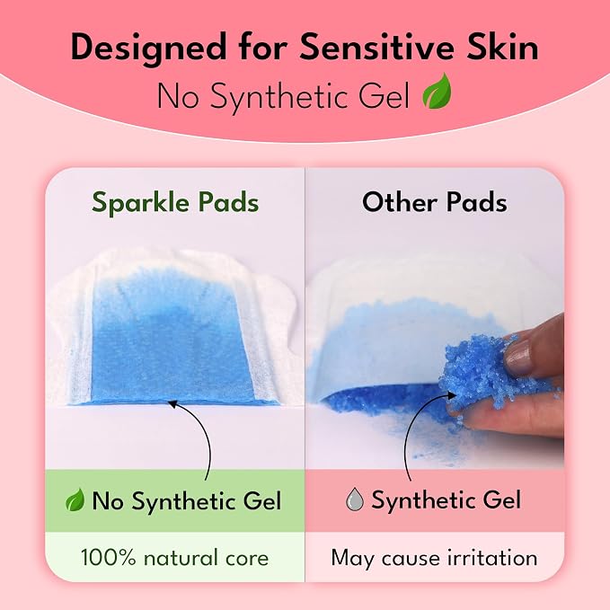 Sparkle Sanitary Pads for Women Overnight, Plant-Based Maxi Pads with Wings | Feminine Pads | Organic Pads | Period Pad Softer Than Cotton Pads, Heavy Absorbency, Unscented (Overnight Pads, 10 Count)
