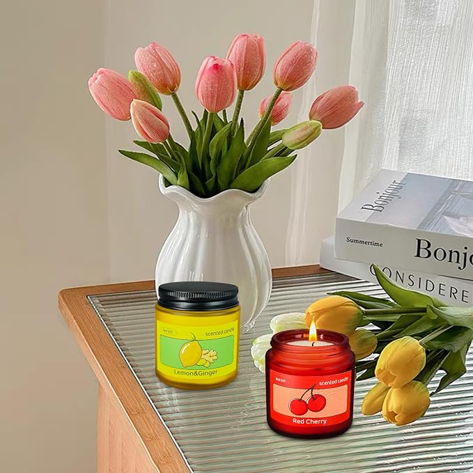 12 Pack Candles for Home Scented, Colored Frosted Jar Aromatherapy Candle Gifts for Women, Natural Soy Wax Candle Set, Scented Candles Set for Birthday Valentine Mother's Christmas Day Present