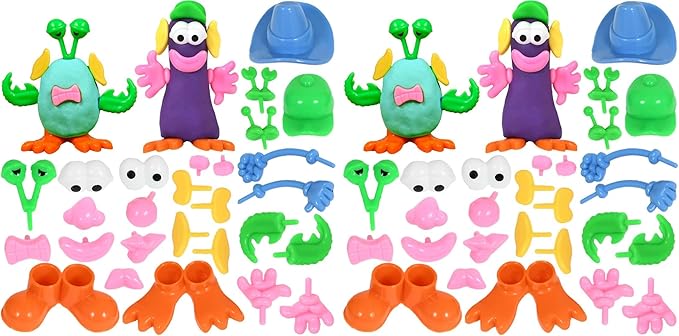 READY 2 LEARN Dough Character Accessories | Set of 52 | 21 Different Shapes-| Playdough Accessories for Kids-| Create Whacky Animals and Characters,(Pack of 2)