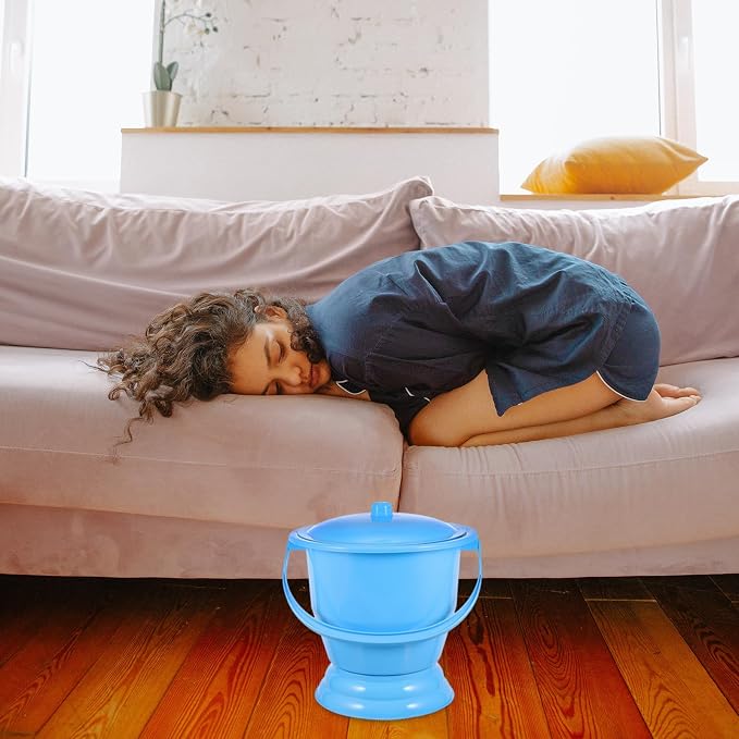 GLEAVI Portable Chamber Pot Urinal with Lid Lightweight Plastic Urine Bottle for Adults Kids Pregnant Women Bedside Pee Pot 9.64X9.64X8.85In