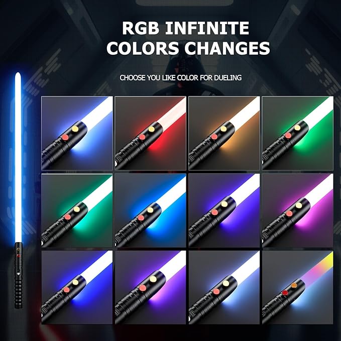 CVCBSER Upgrade App Control Dueling Lightsaber, Motion Control 16 Sets Sound Effects 3 Light Effects and 16 Colors Changeable, Premium Metal Light Saber for Adults Kids
