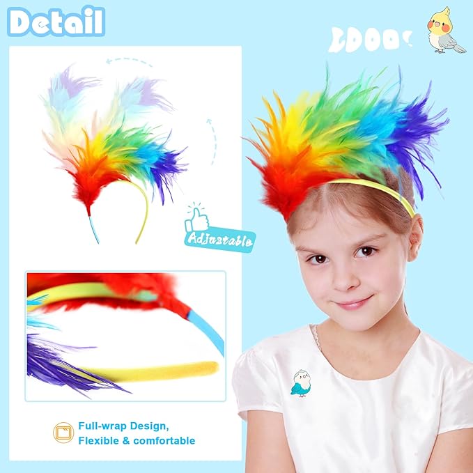 Bird-Costume-Parrot-Wings for Kids with Bird Headbands, Boys Girls Eagle Dress-up Cape Halloween Party Favors Gifts