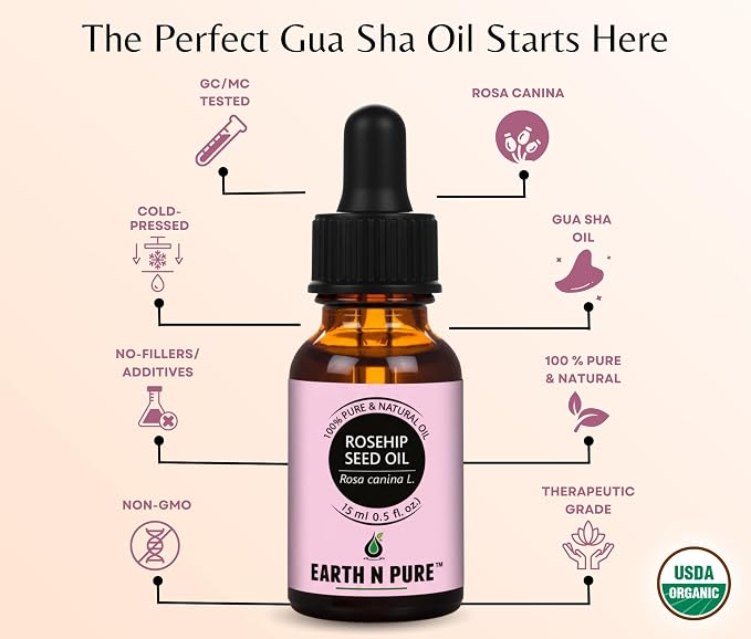 Earth N Pure Rosehip Seed Oil | 100% Pure Natural Cold Pressed Carrier Oil | Premium Quality for Face, Hair, Skin, Nails, Body Massage & DIY Beauty Care | Hexane Free | 15ml