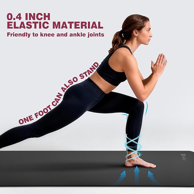 KEEP Extra Thick NBR Yoga Mat for Women & Men, 10mm Thick, 72”x24” Large Exercise Mat with Non-Slip Workout Mat for Yoga, Pilates, Stretching, Meditation – Wide & Cushioned Fitness Mat
