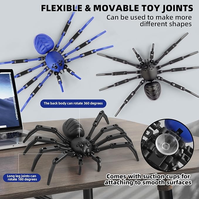 Spider T13 Action Figure Set -Titan 13 Action Figure with Sucker Spider T-13 Collectible 3D Printed Toys Highly Detailed Action Figures for Collectors and Fans （Assembly Required）- Red