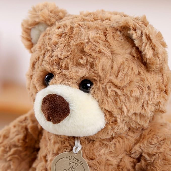 9.8 Inch Soft Teddy Bear Plush Toy, Cuddly Stuffed Animal for Kids & Toddlers, Brown Fluffy Plushie, Gift for Birthday, Valentine's Day, Christmas (Light Brown)