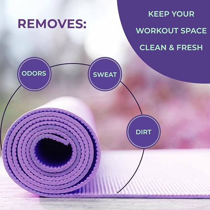 Mint Bucket Brands SwaytAway Fitness Mat Mist 2-Pack – 4oz Travel Size Yoga Mat Spray with Towel (Lavender, Citrus) – Aromatherapy-Inspired Blends – Plant-Based, No Rinse, Refreshes & Deodorizes