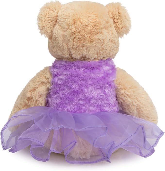 Ballerina Teddy Bear Stuffed Animal Cute Plush Bear in Tutu Skirt Birthday Dance Recital Gifts for Girls Kids 21’’ Purple