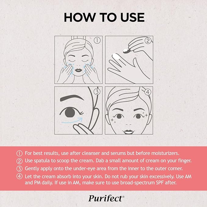 Purifect Anti-Wrinkle Retinol Eye Cream for Anti-Aging Support - Hydrating Under Eye Cream Treatment for Women & Men, Targets Fine Lines & Bags, Balances Skin Hydration, Use Day or Night - 1 fl oz