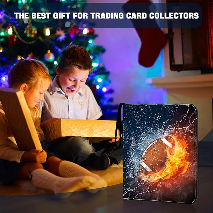 Football Card Binder Compatible with Football Card, Baseball Card, Trading Card, MTG and Other TCG, Fits 900 Cards with 50 Removable Pages, Card Holder Collector for Standard Size Card