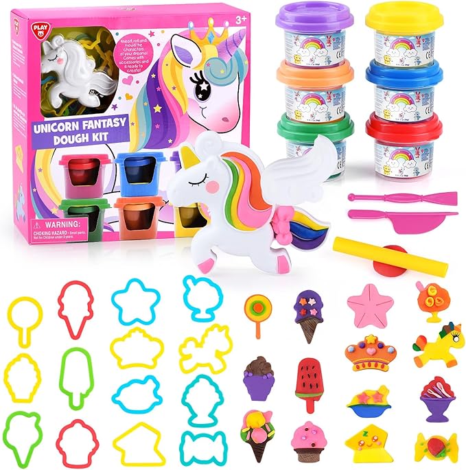 PLAY Color Dough Set for Kids for Grandkids Clay Set for Kids (Unicorn) Safe & Non-Toxic Color Dough Set for Boys Girls