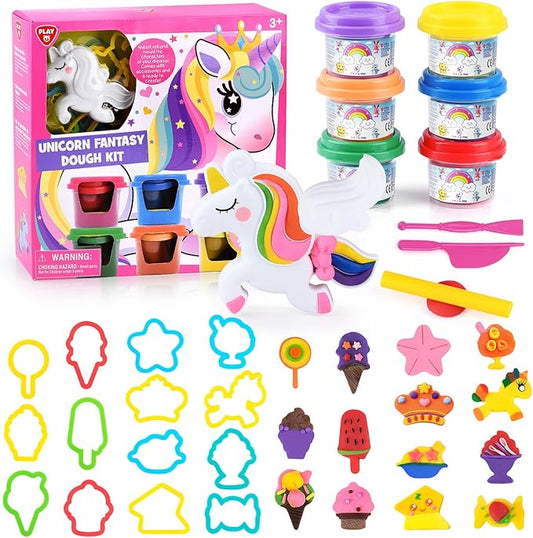 PLAY Color Dough Set for Kids for Grandkids Clay Set for Kids (Unicorn) Safe & Non-Toxic Color Dough Set for Boys Girls