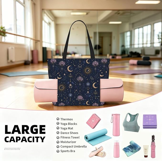 Christian Cross Jesus God Yoga Mat Bag for Women with Mats Bags Carrier Carryall Canvas Tote with Zipper Pocket, Polyester Gym Bag for Yoga Pilates Beach Travel Fitness Workout Gifts for Yoga Lovers