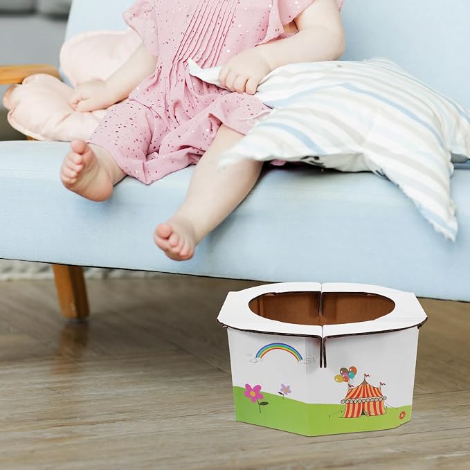 FRCOLOR Portable Foldable Paper Toilet with Travel Potty Seat for Boy Girl Compact Portable Toilet for Outdoor and Car Use Practical Foldable Closestool for Travel Potty Training