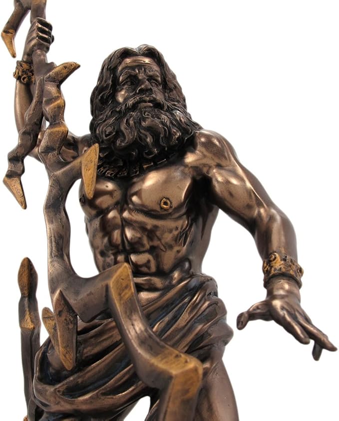 PTC King Zeus Grecian God Throwing Lightning Resin Statue Figurine