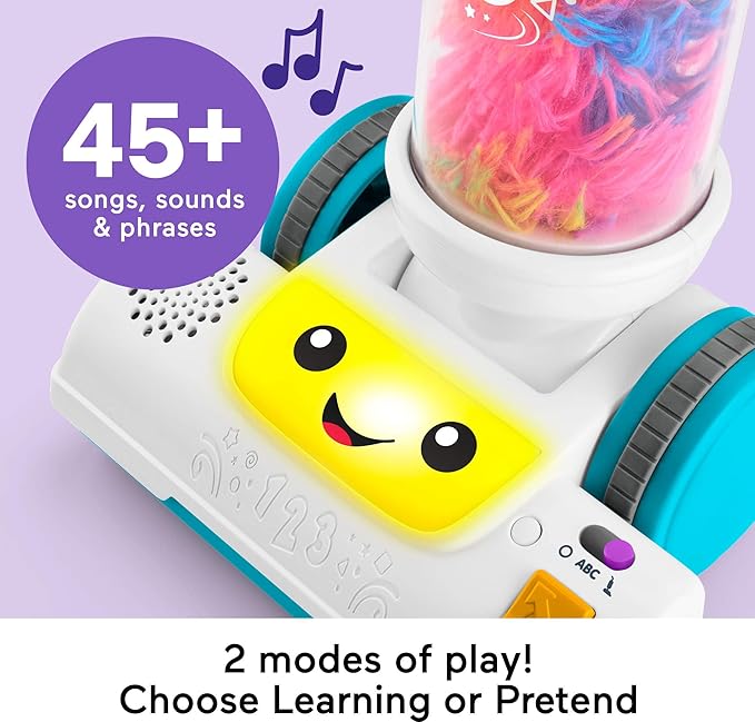 Fisher-Price Toddler Toy Laugh & Learn 2-in-1 Vacuum with Duster, Lights & Learning Songs for Pretend Play Kids Ages 2+ Years