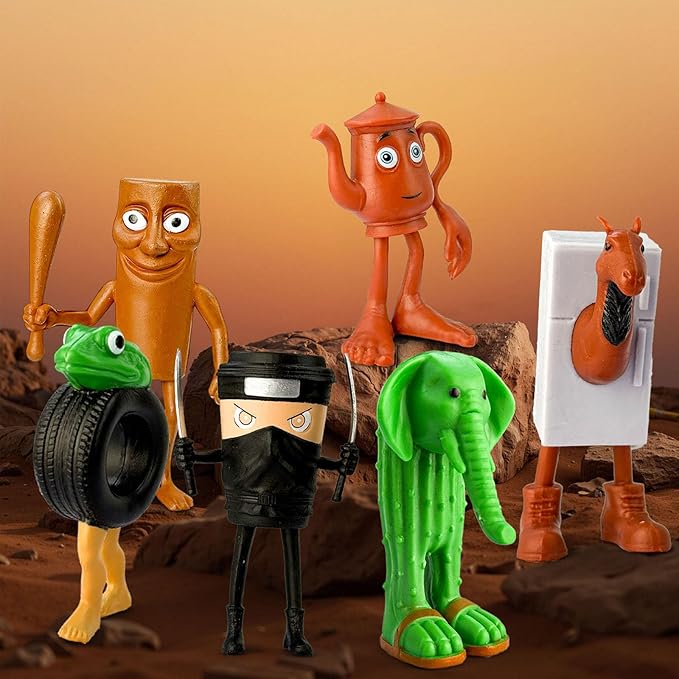8Pcs Italian Brainrot Action Figures,Tralalero Travala Toy Set Tralalero Travala,Tung Tung Tung Sahur, Brr Brr Patapim - Brainrot fidget Toys,Decorations Gifts for Office Room Figurine Decor (16PCS-A)