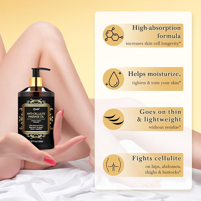 Pjordo 3 Pack Massage Oil for Massage Therapy, Lavender Oil for Relaxation, Sore Muscle Arnica Oil & Cellulite Massage Oil, with Massage Roller Ball & Thumb Saver Tool, Massage Kit for Him Her