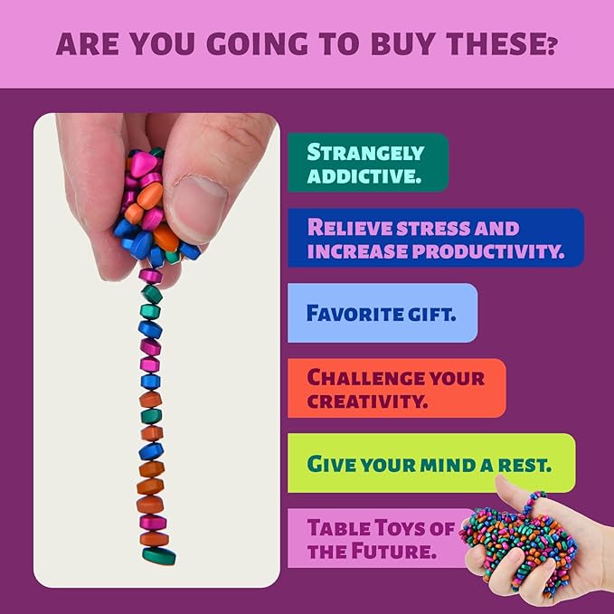 Fidget Toys Adults,Sensory Stones for Stress Relief,300+Multicolour Smooth Ferrite Rocks, Desk Fidgets Toy,Adults Gifts, Holiday Stocking Stuffer