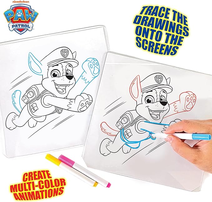PAW Patrol Animated Glow Pad – LED Drawing Pad for Kids with 6 Storyboards, 3 Markers & Color Changing Lights – Birthday Gift Idea