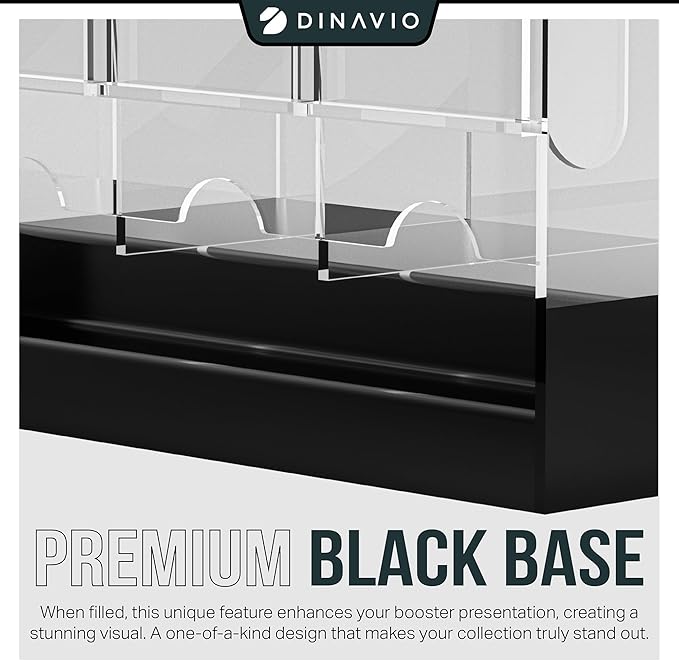 Dinavio Crafthouse 6-Slot Booster Pack Dispenser with Black Base - Fits 240 Booster Packs for Dispensing - Compatible with TCG Trading Card Boosters and Sports Card Boosters - 4mm Acrylic Stackable
