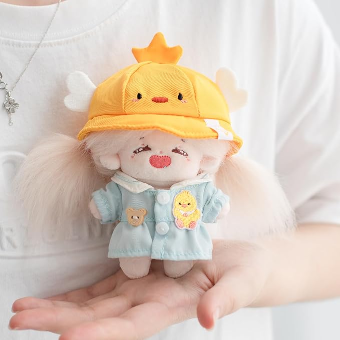 CALEMBOU Doll Clothes, Cute Macaron Animal Series Doll Clothing Suit for 15cm Kimmon Mimon, Kawaii Doll Accessories Toys Gifts for Girls(Only Clothes) (Excited Duck)