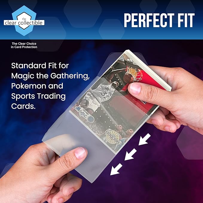Penny Sleeves for Trading Cards 100 Count Clear Trading Card Sleeves for Baseball, Football, Basketball, Soccer, Pokemon, and MTG Collection. Quality Protection for All Collectors.
