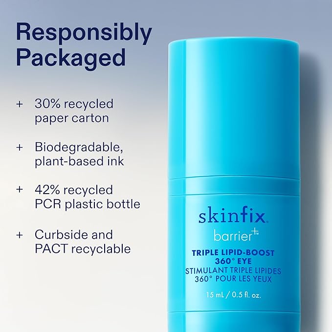 Skinfix Triple Lipid-Boost 360 Eye - 0.5 fl oz - Visibly Smooths Undereye Wrinkles & Crow’s Feet Lines with Hyaluronic Acid - Non-Comedogenic - Vegan, Cruelty Free - Founded in Canada