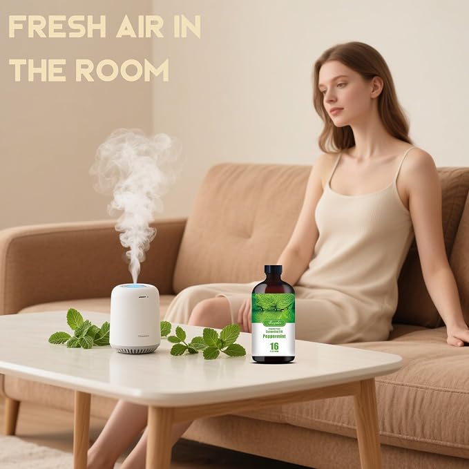 Peppermint Essential Oil, 16.33 fl oz / 490ml | Energy Boost, For Diffuser, Humidifier, Massage, DIY Candle, Soap, Cleaning, Office Use, Gift Ready
