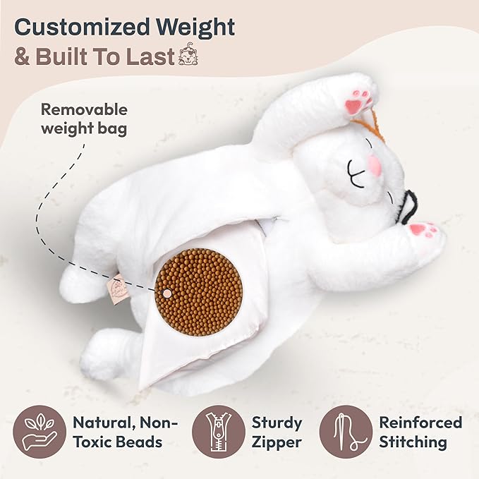 Weighted Stuffed Animals 20" | 5 lbs Calico Cat Plush for Calming Cozy Comfort | Large Weighted Stuffed Animal for Anxiety | Soft Microwavable & Coolable for Sensory Needs & Stress Relief