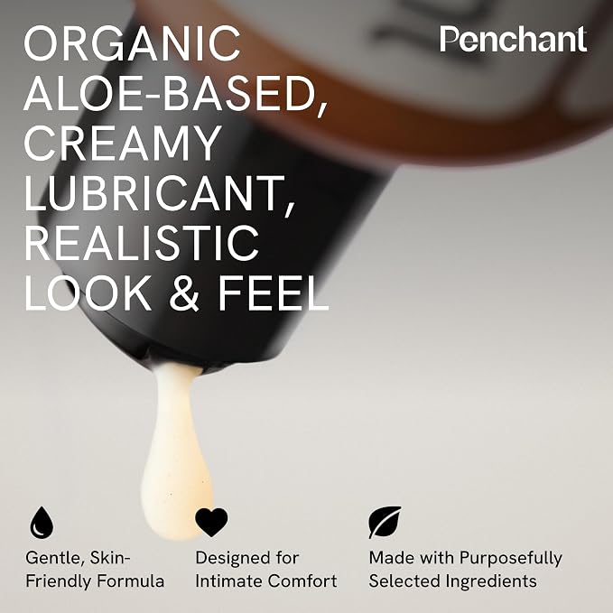 Penchant Premium Organic Lube – Clean & Realistic Personal Lubricant – Water-Based Aloe Juice & Vitamin E Formula for Men, Women & Couples, 4 Fl Oz