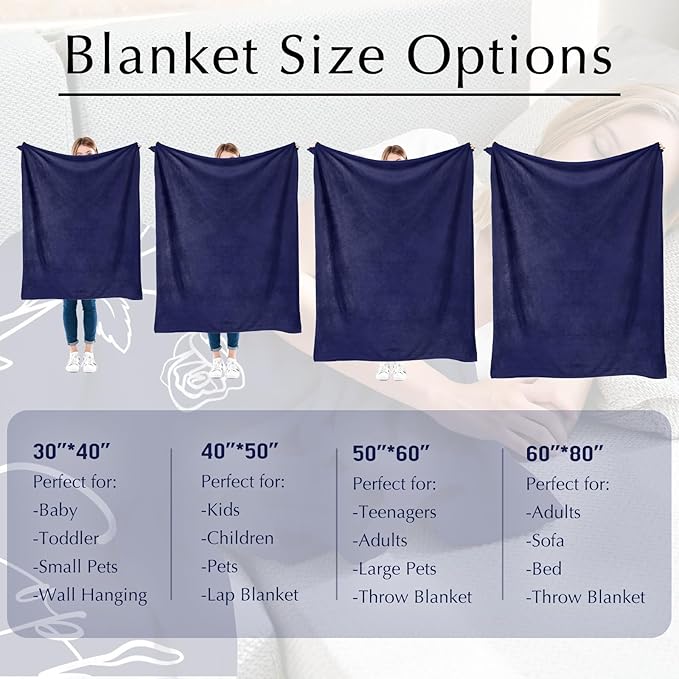 Custom Blanket Gifts for Mom, Personalized Name Blanket with Text Birth Month Flower, Personalized Gifts for Mom Grandma Women, Personalized Throw Blanket for Adults