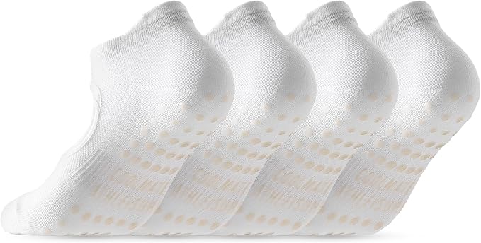 COOLMATE Pilates Socks with Grips for Women, Yoga Socks, Crew Non Slip Women for Barre, Pilates Gifts for Women