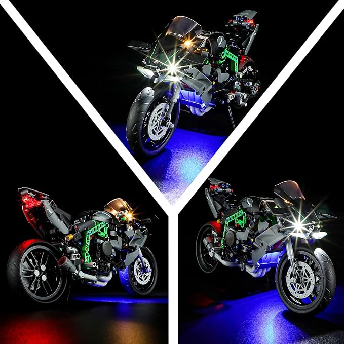 LED Light Kit for Lego 42170 Technic Kawasaki Ninja H2R Motorcycle Set,Compatible with Lego 42170 Building Blocks Model(Not Include Blocks Set)