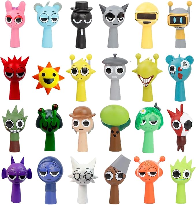 Sprunki Action Figures Mystery Box - 24Pcs Collectible Figurines for Adults, Party Cake Toppers, Office Room Decor Gift Set