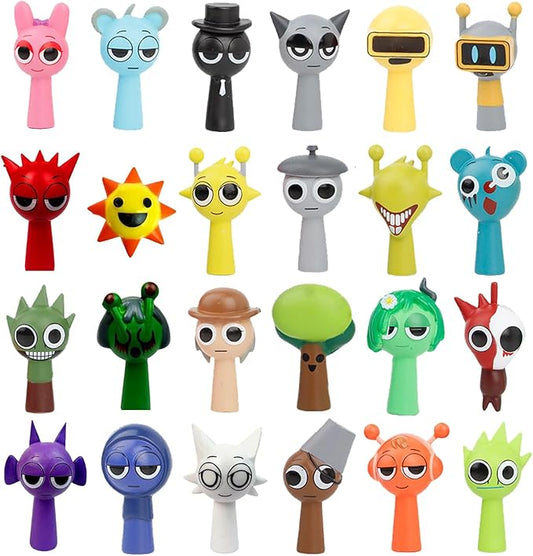 Sprunki Action Figures Mystery Box - 24Pcs Collectible Figurines for Adults, Party Cake Toppers, Office Room Decor Gift Set