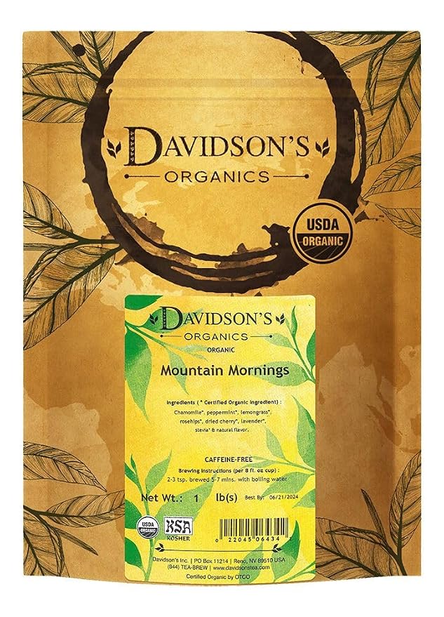 Davidson's Organics, Mountain Mornings, Loose Leaf Tea, 16-Ounce Bag