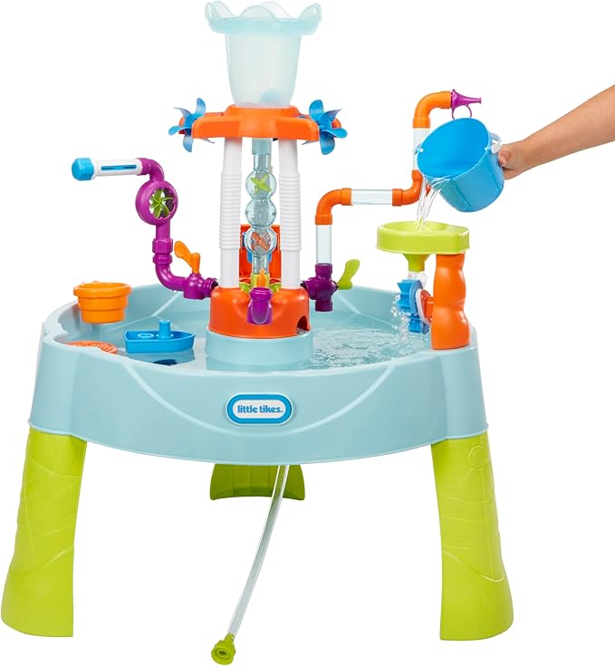 Little Tikes Flowin’ Fun Water Table - Kids’ Outdoor Water Playset with Interchangeable Pipes, Faucets, Tower & Accessories - Encourages Creativity & Sensory Exploration - Ideal for Ages 2 to 5 Years