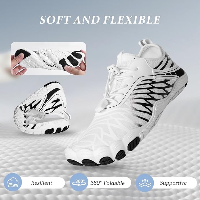 Barefoot Shoes for Women & Men, Grounded Walking Hiking Barefoot Shoes, Wide Toe Box Non-Slip Water Athletic Footwear, Comfortable Vitality Barefoot Footwear, Trail Running Sneakers Unisex