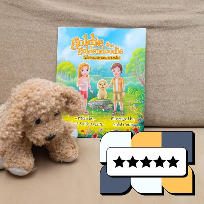 Goldie The Goldendoodle Stuffed Animal and Award Winning Children's Storybook, Storybook with Ultra Soft Golden Retriever Stuffed Animal with Storybook Set (Ages 3-8)