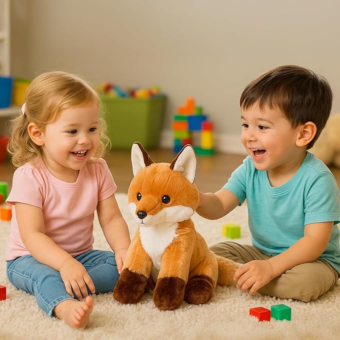 Cute Fox Stuffed Animal Plush Toy with Big Soft Tail for Kids Boys Girls Birthday Bedtime Gift, 13 inches