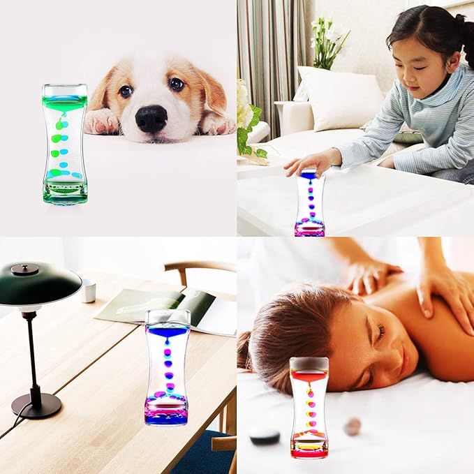 YUE MOTION Liquid Motion Bubbler Visual Sensory Toys, Liquid Timer– New Big Calming Sensory Bubbler Toy- Colorful Liquid Hourhlass for Stocking Stuffers, Novelty Gifts