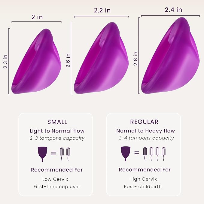 Ecoblossom Reusable Menstrual Disc - Menstrual Cup - Soft Period Disc for Women Designed with Tab, Medical-Grade Silicone Period Cup (Large - Violet)