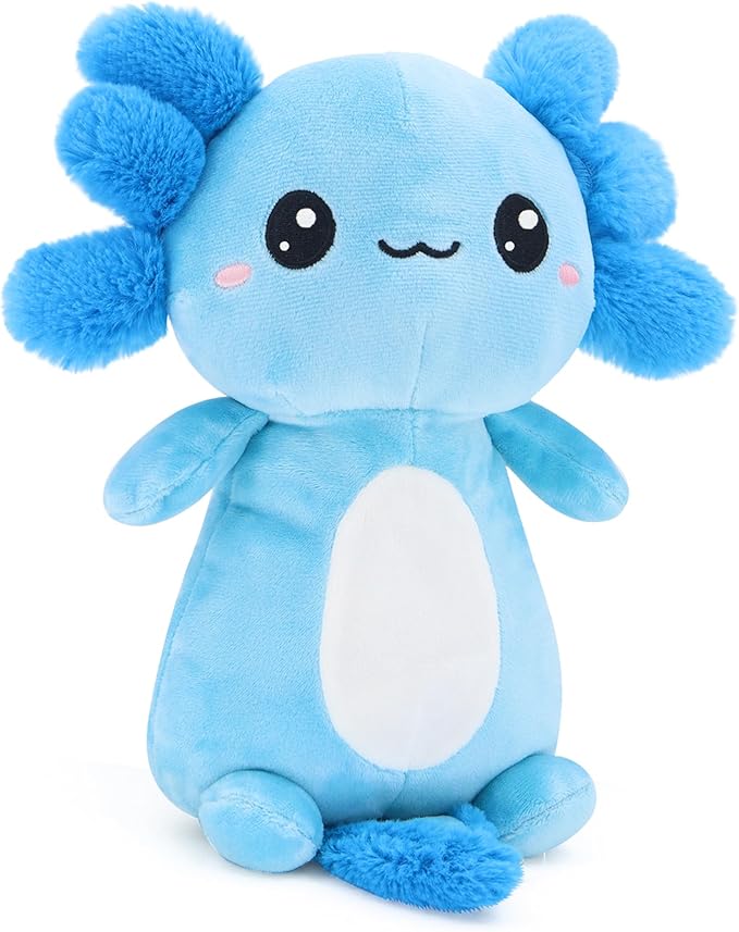Axolotl Plush, Cute Pink Axolotl Stuffed Animals, Kawaii Soft Plushies Pillow Toy Plushie Gifts for Girls Kids Decor (Blue)