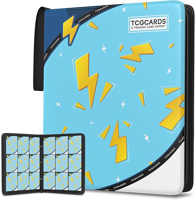 Trading Card Binder 9 Pocket,Card Binder 900 Pockets,Card Book Holder Cards with 50 Removable Sleeves,3-Ring Zip Design MTG/TCG/Sport Collectible Trading Card Albums Gifts for Boys and Girls (Blue)
