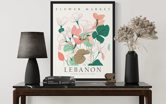 Lebanon Flower Market Art Print Poster, Wall Art Floral Painting Botanical Decor for Bedroom, Kitchen, Bathroom Livingroom Decoration 82B (Lebanon, 20"L x 16"W, Unframed)