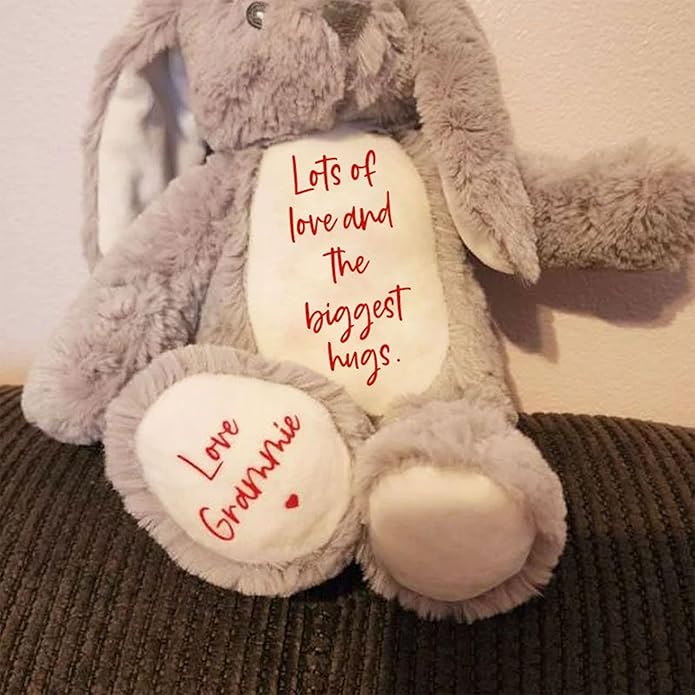 Custom Plush Bunny Keepsake Toy Hold Me Close Worry Hug Rabbit Personalized Stuffed Animal Doll Baby Shower Birthday Gift