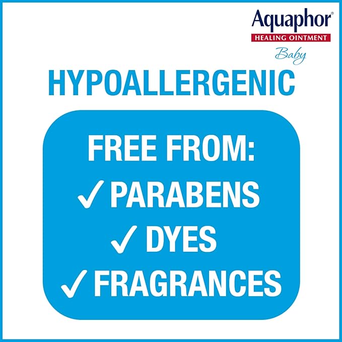 Aquaphor Baby Healing Ointment Advanced Therapy Skin Protectant for Chapped or Dry Skin, Drool Rash and Diaper Rash Ointment, Hypoallergenic Baby Essentials, Travel Size, 0.35 Oz Tube, Pack of 2