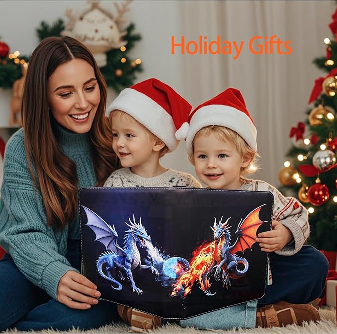 Deluxe Ice & Fire Dragon Trading Card Binder, 4-Pocket Zipper Album with 400 Card Loading Pockets, Perfect for Card Fans and Enthusiasts, Collectible Card Storage Albums, Cases & Sleeves
